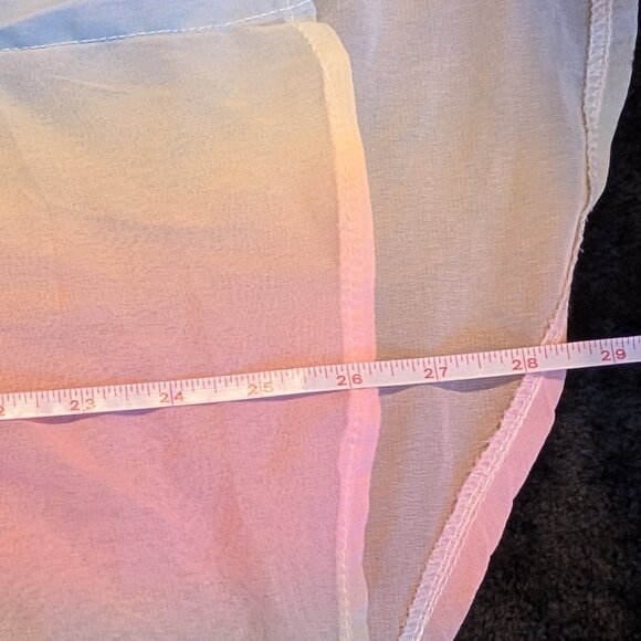 Button-Up Sheer Rainbow Colorful Shirt - Picture 7 of 7